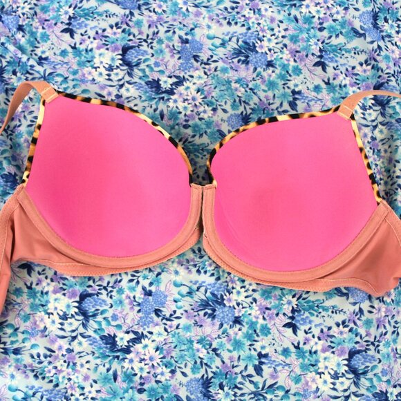 Pink Victoria Secret Leopard Print Bra - Picture 3 of 7
